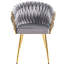 Set 2 Sedie per Sala da Pranzo e Ufficio in Velluto Grigio Sedia Ergonomica