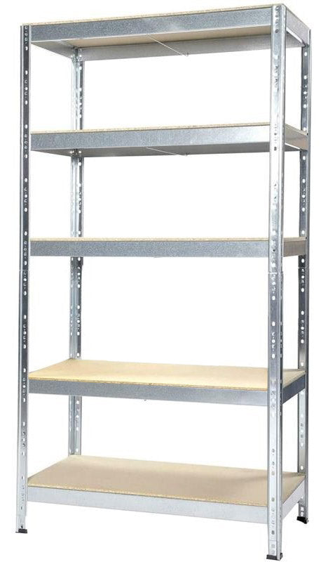 prezzo Scaffale in Metallo 5 Ripiani in Legno Truciolato 90x40x176 cm Joker Zincato