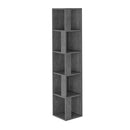 Libreria angolare 31,4x31,4x158,9 cm Piano cemento 5 ripiani