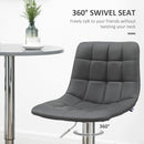 Set 2 Sgabelli con Schienale 42x45x89-110 cm in Similpelle Grigio