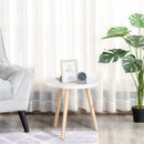 Tavolino Basso Ø40x40,5 cm in Legno e MDF Bianco