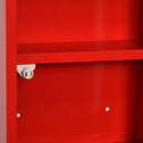Armadietto per Medicinali 25x12x48 cm 3 Ripiani in Acciaio e Vetro  Rosso