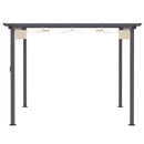 Pergola da Giardino 2,95x2,95m in Alluminio e Poliestere Bianco Crema