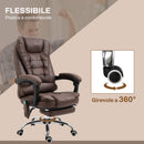 Poltrona da Ufficio 65x70x111-119 cm con Telecomando e 6 Punti di Massaggio in Microfibra Marrone      
