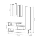 Mobile ingresso 137x35x154 cm Ramda tortora noce con specchio