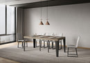 Consolle Allungabile 90-300x40x77 cm Flame Premium Tortora Telaio Antracite 