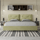 Letto Matrimoniale Imbottito in Microfibra Appia Large Tè Verde Varie Misure