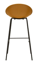 Sgabello Bar Ibiza Senape Set 2 Pz 50x50x98 cm in Polipropilene e Metallo Senape e Nero      