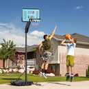 Canestro Basket da Esterno Regolabile 146-236 cm con Ruote e Base Riempibile Nero   