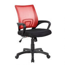 Sedia Operativa da Ufficio St. Louis con Braccioli 54x59x90-100 cm in Rete Tecnica e Tessuto Rosso e Nero      