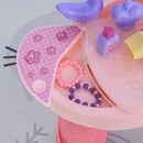 Postazione Trucco Specchiera Giocattolo per Bambini con Sgabello   Rosa