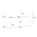 Divano 3 Posti 175x75x86 cm in Tessuto Marrone