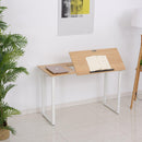 Scrivania da Ufficio con Piano Inclinabile 120x60x76 cm in Acciaio e MDF  Bianca