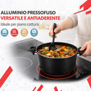 Set 3 Casseruole Milena con Coperchi e Mestoli Piano Cottura Universale Nero     