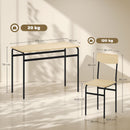 Set da Pranzo 5 Pezzi con Tavolo Rettangolare e 4 Sedie da Pranzo in MDF e Gambe in Metallo Nero e color Legno    