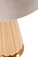 Lampada da Tavolo Perly Ø36,5x68,5 cm in Vetro e Ferro e Tessuto Perla e Oro      