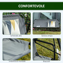 Dondolo da Giardino 3 Posti 172x110x153 cm con Tettuccio Inclinabile Grigio   
