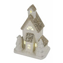 Casetta porta Candela Tealight 13x8x17,5 cm in Stoneware con Led