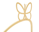 Comodino Mensola Butterfly Coppia 41,5x18x21 cm in Ferro e MDF e Specchio Oro      