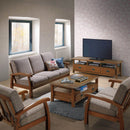 Divano Divanetto 2 Posti in Legno 120x85x83cm Vandi Ecru