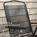 Set 3 Pezzi da Giardino con 2 Sedie 53,5x64x93 cm e Tavolino da Caffè Ø45x50 cm in Metallo Nero      