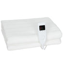 Coperta Elettrica 160x140 cm con 5 Livelli di Calore e 2 Zone di Controllo Indipendenti in Poliestere Bianco      