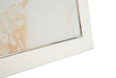 Cornice Molly 24x1,7x29 cm in Zinco e Vetro Bianco e Argento      