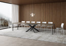Tavolo Allungabile 140-400x90x77 cm Volantis Tortora Telaio Antracite 
