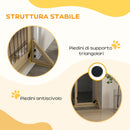 Cancelletto per Cani Estensibile 112-159x70 cm con Porta e 2 Pannelli in Legno Naturale      