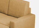 Divano 2 Posti con Pouf 148x155x85 cm Sakar in Tessuto Ocra