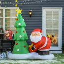Babbo Natale con Albero Gonfiabile 190x100x210 cm con Luci a LED 