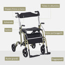 Deambulatore per Anziani e Disabili 59x104x88-101 cm Pieghevole con Poggiapiedi Giallo e Verde   