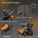 Auto Macchina Cavalcabile per Bambini Licenza Lamborghini Design 2 in 1 con Manubrio Passeggino Arancione e Nero