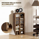 Set 2 Librerie 21x22,5x88,5 cm Mobili Porta CD con Ripiani Regolabili per 204 CD in Legno Marrone Rustico      