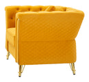 Poltrona Emy Senape con Cuscino 104x83x76 cm in Legno e Poliestere      