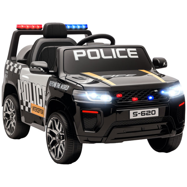 prezzo Macchina Elettrica per Bambini Polizia con Telecomando Doppio Motore 12V con Sirena e Fari Nero