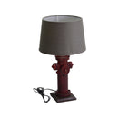 Lampada in legno e resina cappello grigio idrante cm Ø30xh55