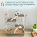 Gabbia per Criceti a 4 Livelli 47x30x70 cm e 16 Tubi con Casetta Rampa e Accessori in Metallo e Plastica Grigio      