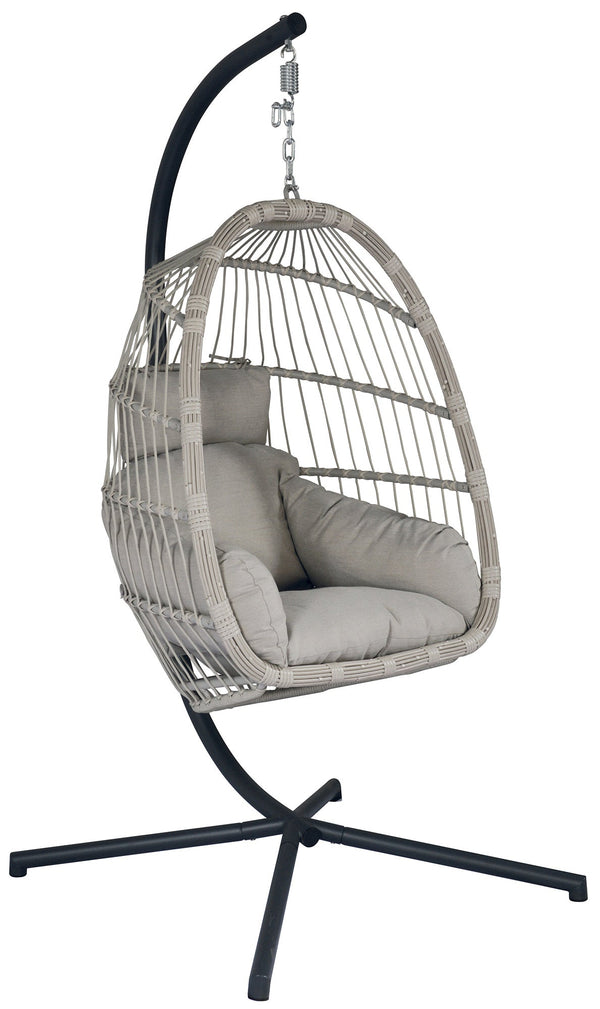 Dondolo Pensile da Giardino 100x103x196 cm in Alluminio e Corda Grigio Chiaro acquista