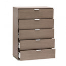Mobiletto 5 Cassetti Rovere Grigio 75x38x103 h cm in Truciolare bilaminato Rovere grigio