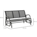 Panchina Dondolo da Giardino 151x75x85 cm in Metallo e Texteline Grigio
