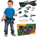 Cintura Porta Attrezzi Giocattolo per Bambini con Utensili da Lavoro e Accessori Verde      