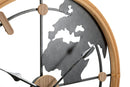 Orologio da Muro World New 60x5x60 cm in Ferro e MDF Marrone e Nero      