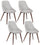 Set 4 Sedie 58x49xH85 cm in Tessuto Astrid Grigio Chiaro