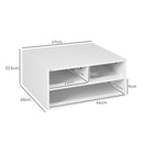 Mobile Porta Stampante con 3 Ripiani a 2 Livelli 47x40x22,5 cm in Truciolato Bianco     