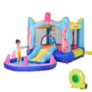 Castello Giostra Gonfiabile 380x200x180 cm con Scivolo Piscina e Pompa Multicolor