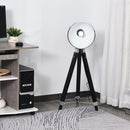 Lampada da Terra Tripode in Legno con Paralume in Acciaio 65x65x100-140 cm E27  Nera