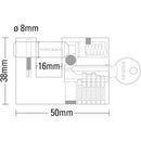 Lucchetto Rettangolare Baionetta in Acciaio Temperato con 3 Chiavi 50 mm Stanley