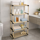 Mobile Scaffale 28x56x117 cm 5 Ripiani Multiuso per Bagno in Legno      