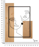 Pannello da Muro Faces Ferro e Wood 63x2x90 cm in Ferro e MDF Nero e Marrone      